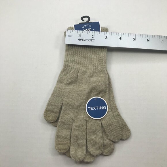 Winter Essentials Women's One Size Beige Texting Elongated Gloves New - Picture 7 of 8